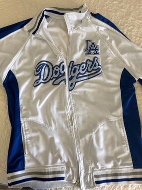 Los Angeles Dodgers White and Royal Blue Track Jacket
